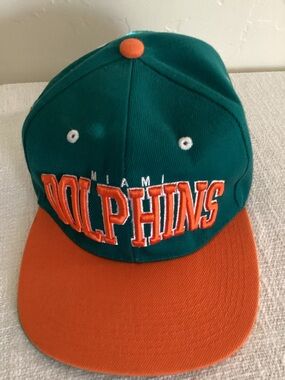 Vintage NFL TEAM APPAREL acrylic MIAMI DOLPHINS snapback hat cap